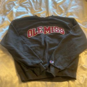 Grey and red Champion ole miss sweatshirt